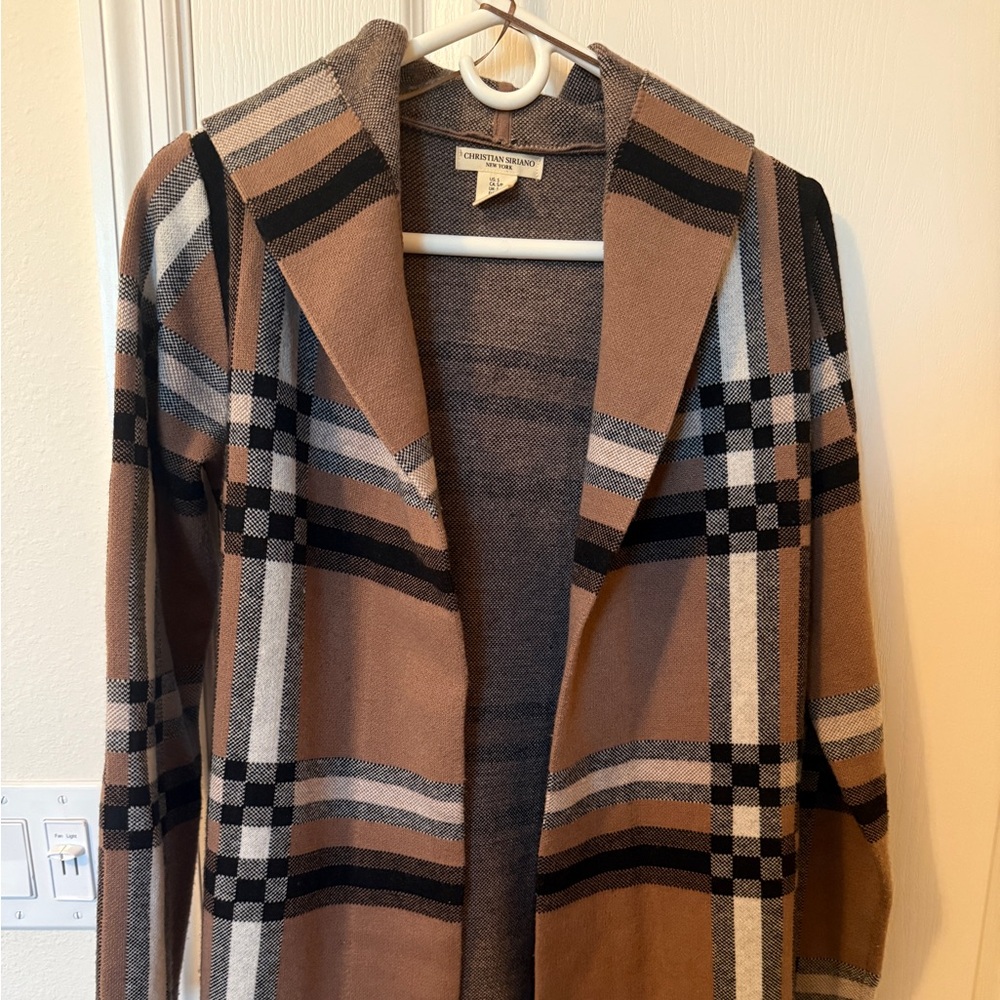 Christian Siriano Tan Plaid Women's Cape